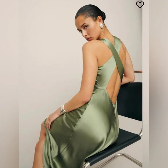 Reformation Casette Silk Dress size 8 - Picture 3 of 9